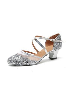 Minitoo T-Strap Glitter Salsa Tango Ballroom Latin Dance Shoes Wedding Pumps